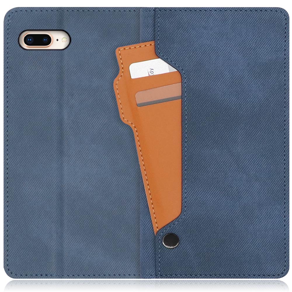 LOOF STORAGE Series iPhone 7 Plus / 8 Plus 用 [ホエールブルー] カバー 手帳型 手帳型ケース カード収納 ベルトなし マグネットなし カードホルダー スタンド