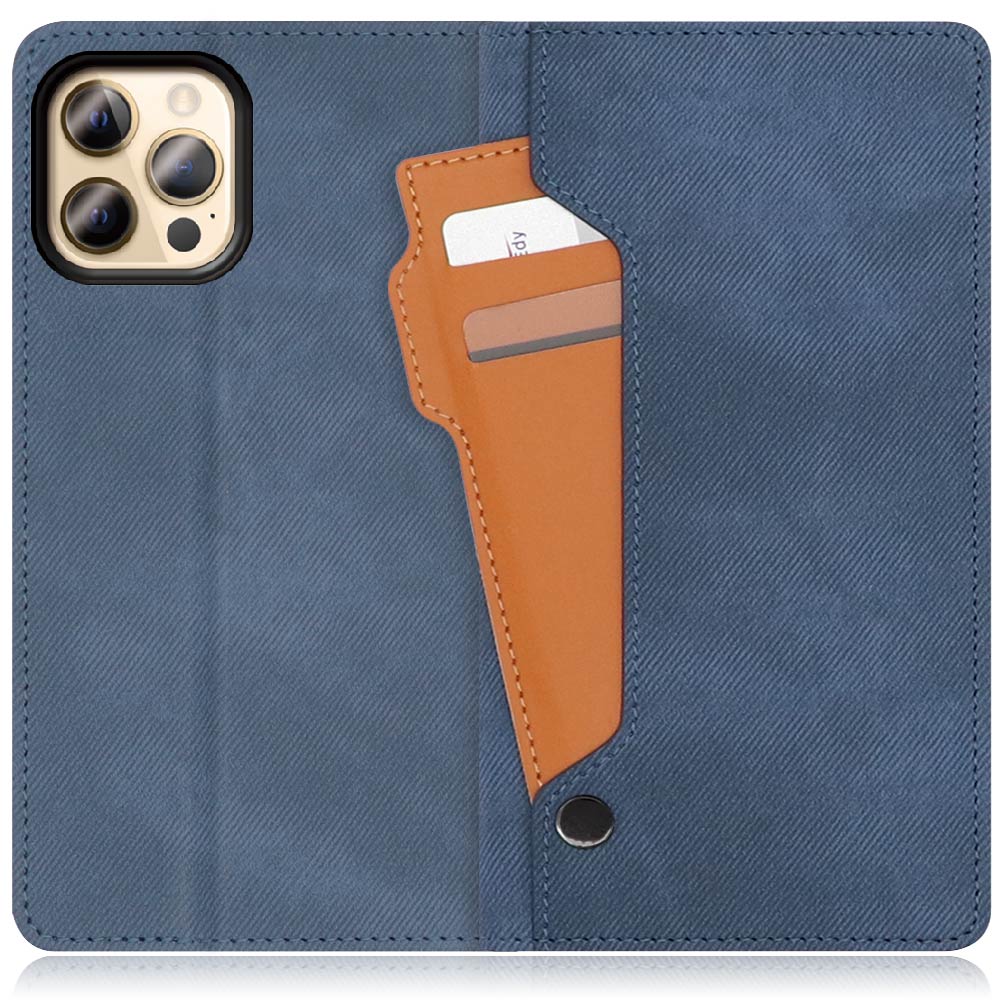 LOOF STORAGE Series iPhone 12 Pro Max 用 [ホエールブルー] カバー 手帳型 手帳型ケース カード収納 ベルトなし マグネットなし カードホルダー スタンド