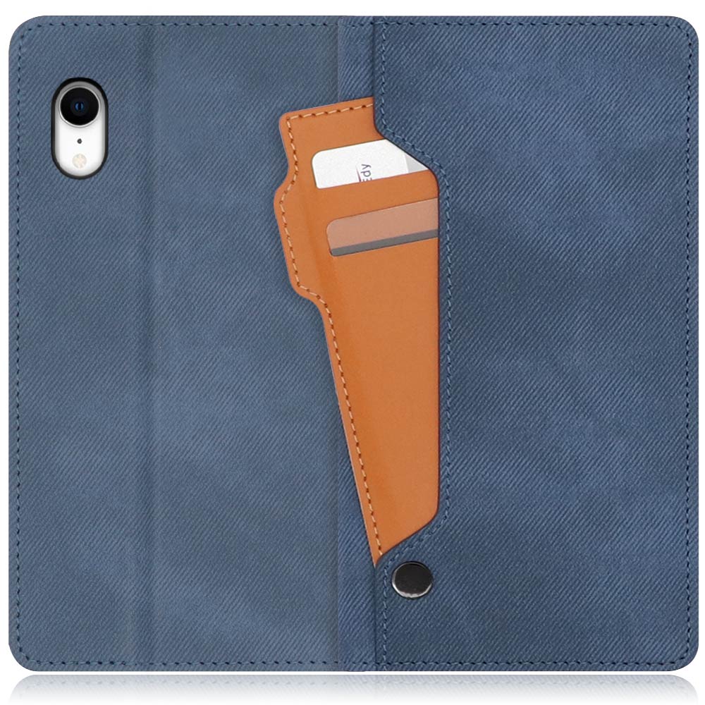 LOOF STORAGE Series iPhone XR 用 [ホエールブルー] カバー 手帳型 手帳型ケース カード収納 ベルトなし マグネットなし カードホルダー スタンド