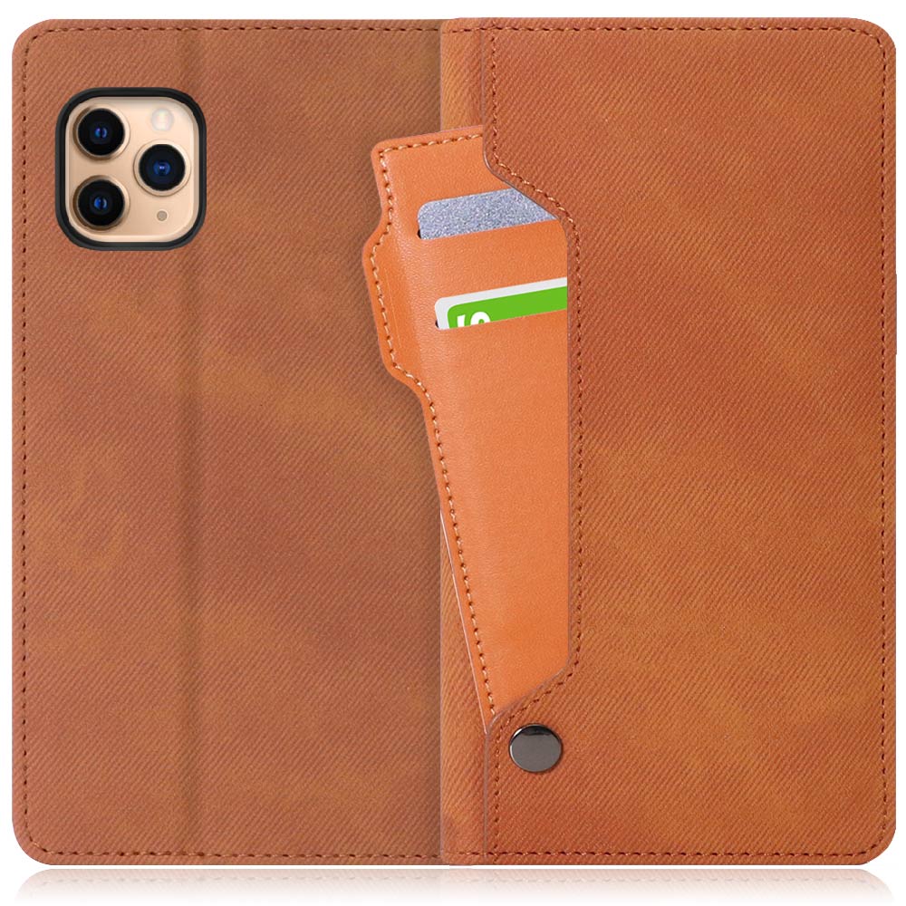 LOOF STORAGE Series iPhone 11 Pro Max 用 [キャメルブラウン] カバー 手帳型 手帳型ケース カード収納 ベルトなし マグネットなし カードホルダー スタンド