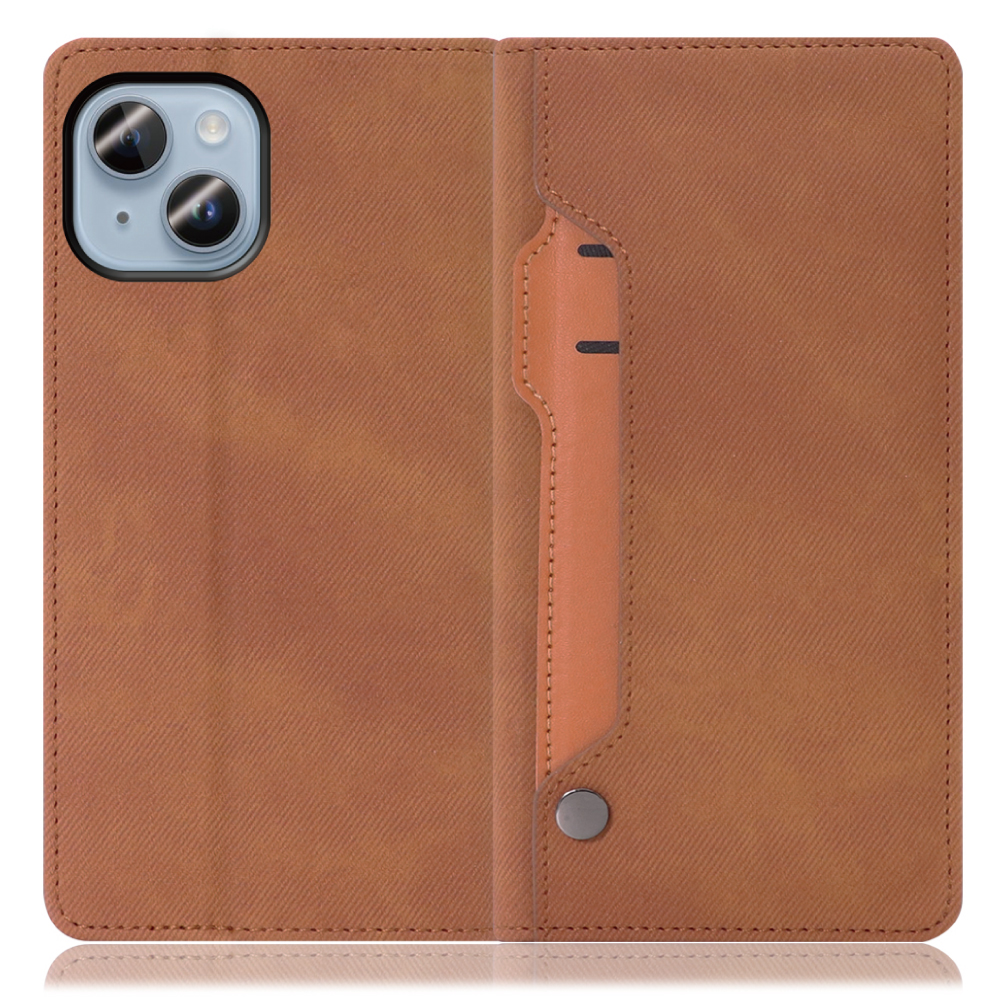 LOOF STORAGE Series iPhone 14 Plus 用 [キャメルブラウン] カバー 手帳型 手帳型ケース カード収納 ベルトなし マグネットなし カードホルダー スタンド