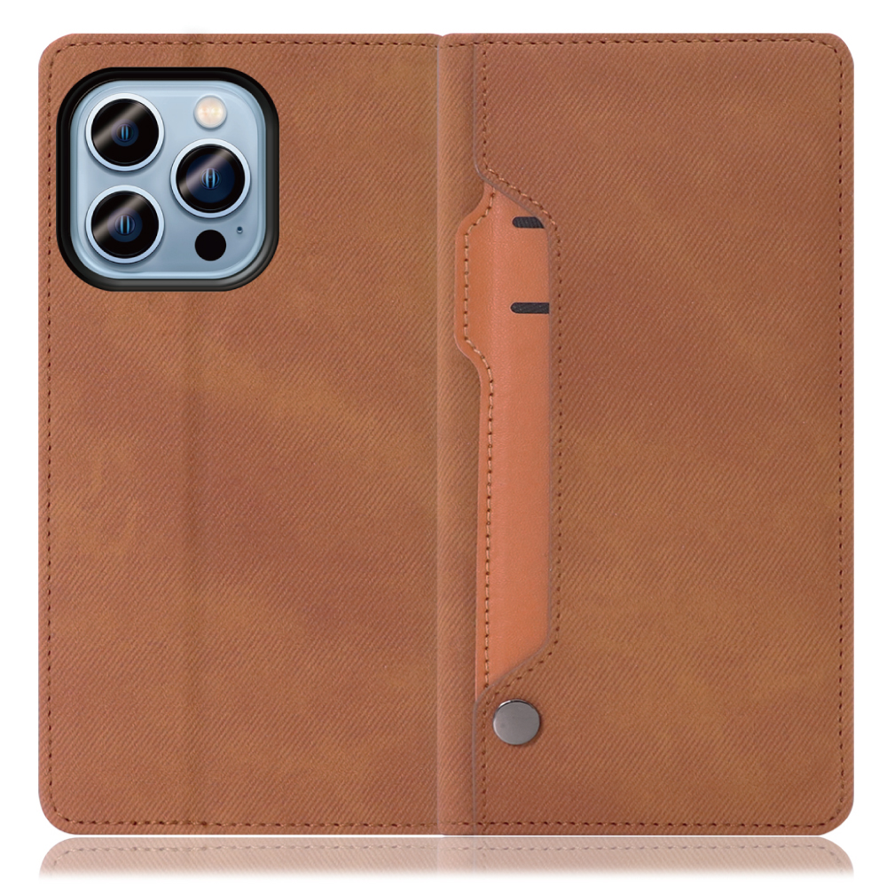 LOOF STORAGE Series iPhone 14 Pro 用 [キャメルブラウン] カバー 手帳型 手帳型ケース カード収納 ベルトなし マグネットなし カードホルダー スタンド