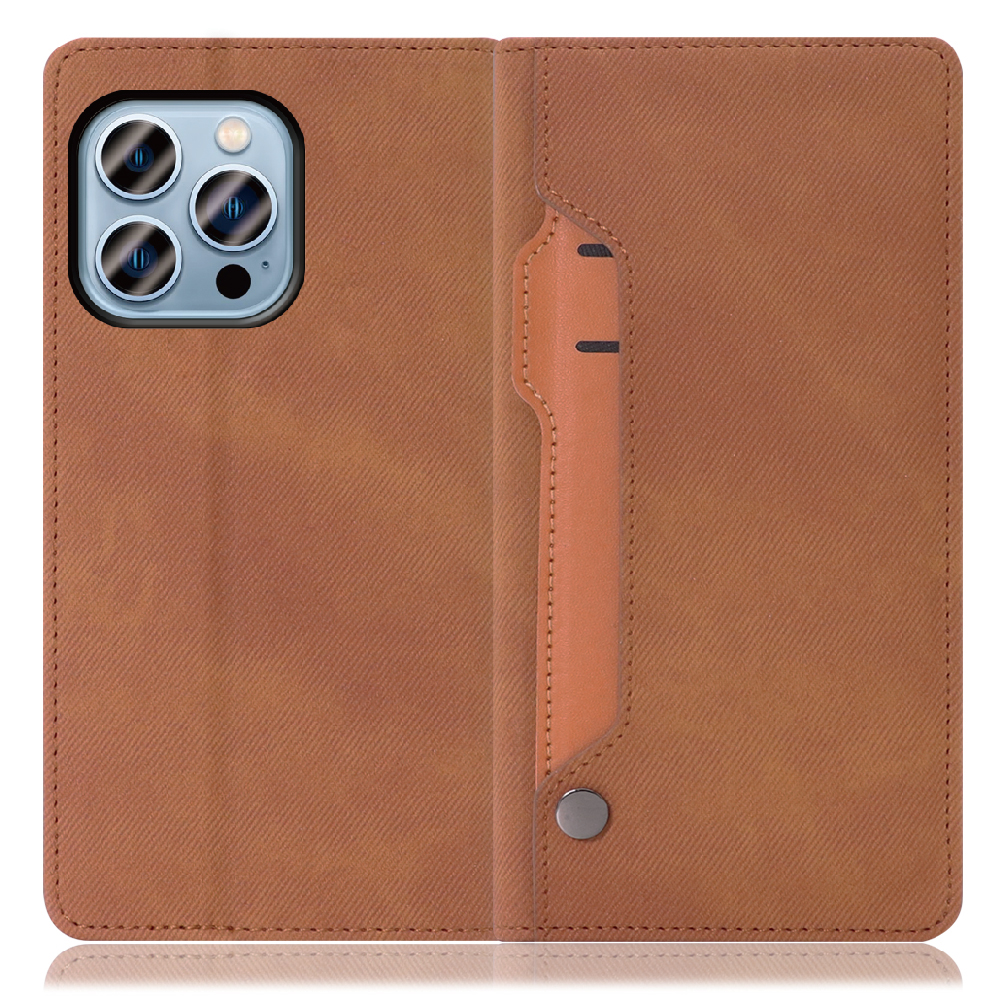 LOOF STORAGE Series iPhone 13 Pro 用 [キャメルブラウン] カバー 手帳型 手帳型ケース カード収納 ベルトなし マグネットなし カードホルダー スタンド