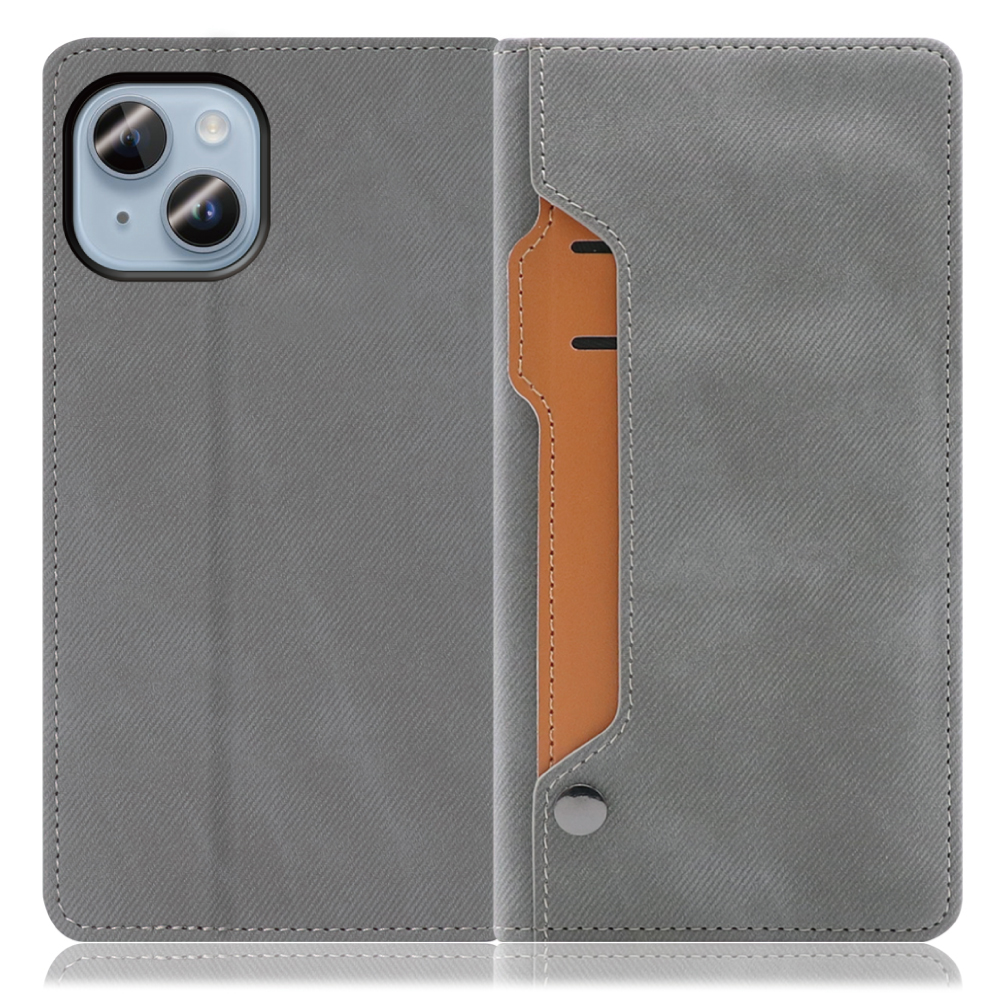 LOOF STORAGE Series iPhone 14 用 [エレファントグレー] カバー 手帳型 手帳型ケース カード収納 ベルトなし マグネットなし カードホルダー スタンド