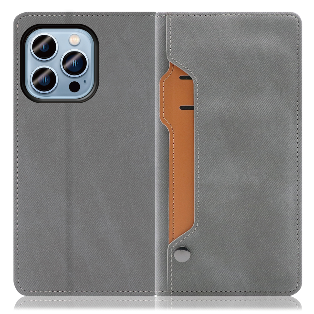 LOOF STORAGE Series iPhone 14 Pro 用 [エレファントグレー] カバー 手帳型 手帳型ケース カード収納 ベルトなし マグネットなし カードホルダー スタンド