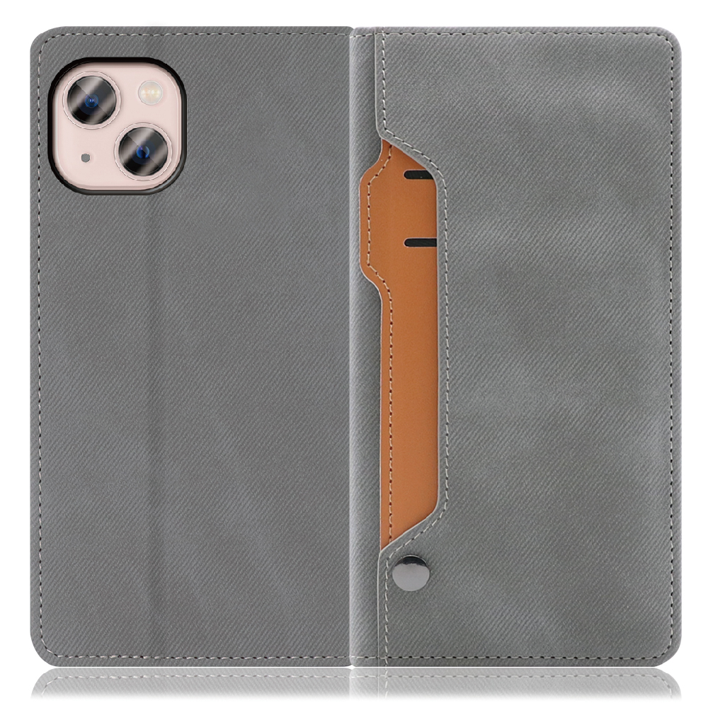 LOOF STORAGE Series iPhone 13 用 [エレファントグレー] カバー 手帳型 手帳型ケース カード収納 ベルトなし マグネットなし カードホルダー スタンド