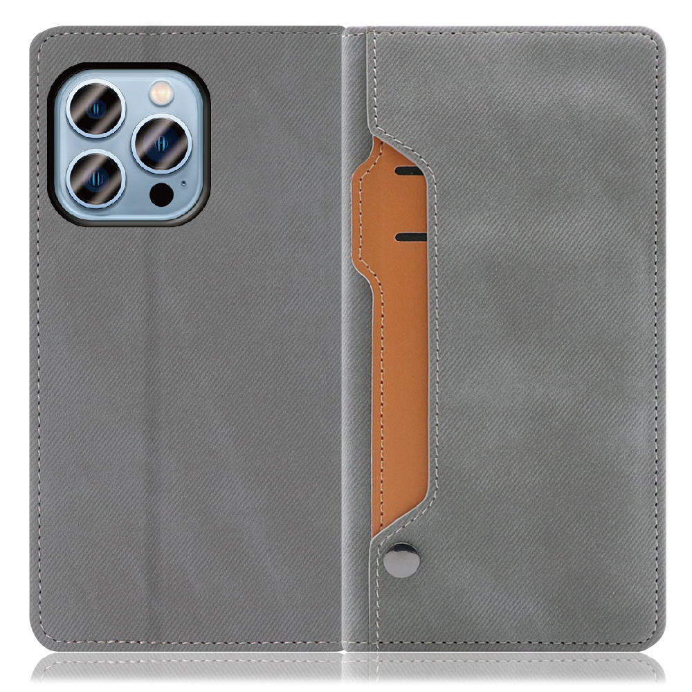LOOF STORAGE Series iPhone 13 Pro 用 [エレファントグレー] カバー 手帳型 手帳型ケース カード収納 ベルトなし マグネットなし カードホルダー スタンド