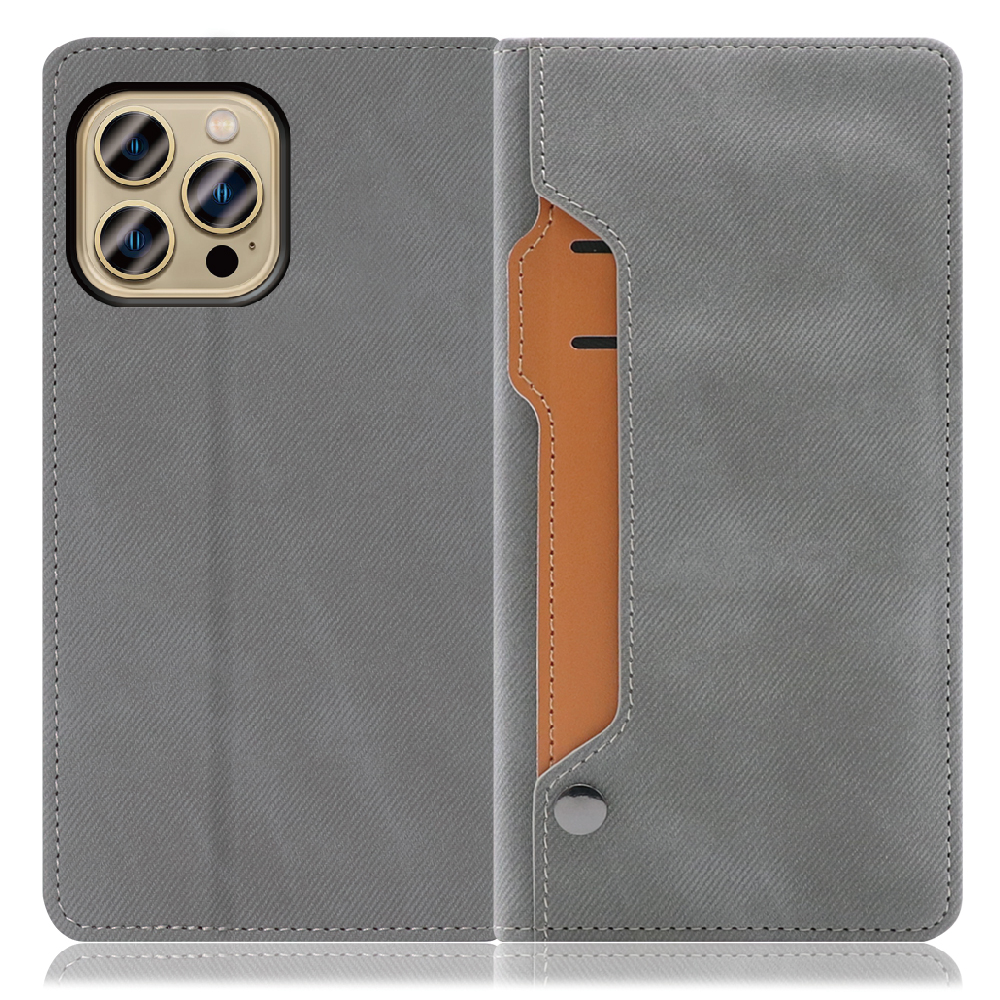 LOOF STORAGE Series iPhone 13 Pro Max 用 [エレファントグレー] カバー 手帳型 手帳型ケース カード収納 ベルトなし マグネットなし カードホルダー スタンド