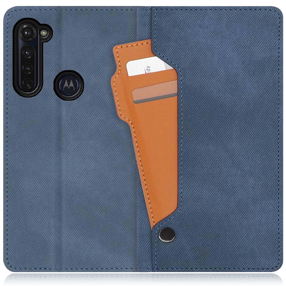 LOOF STORAGE Series moto g pro 用 [ホエールブルー] カバー 手帳型 手帳型ケース カード収納 ベルトなし マグネットなし カードホルダー スタンド
