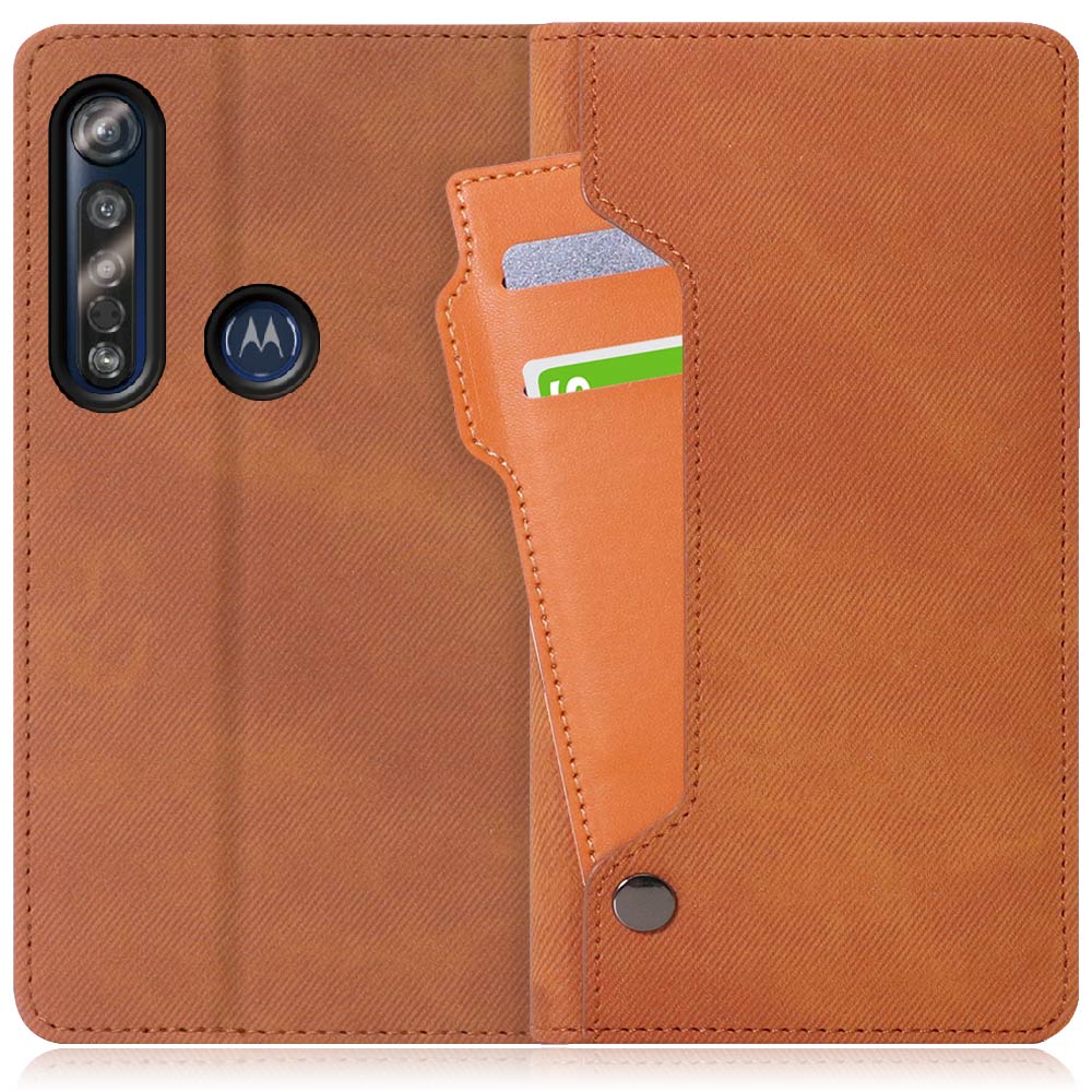 LOOF STORAGE Series motorola moto g8 plus 用 [キャメルブラウン] カバー 手帳型 手帳型ケース カード収納 ベルトなし マグネットなし カードホルダー スタンド