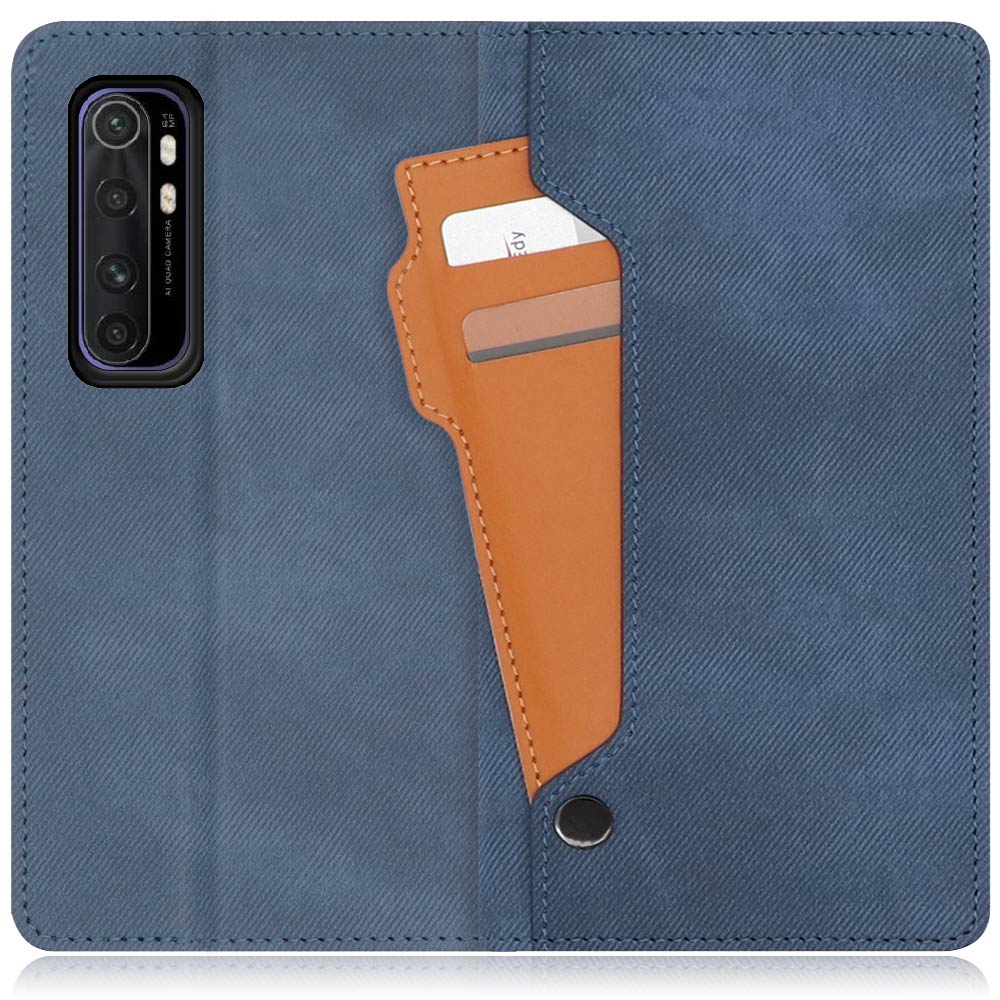 LOOF STORAGE Series Xiaomi Mi Note 10 Lite 用 [ホエールブルー] カバー 手帳型 手帳型ケース カード収納 ベルトなし マグネットなし カードホルダー スタンド