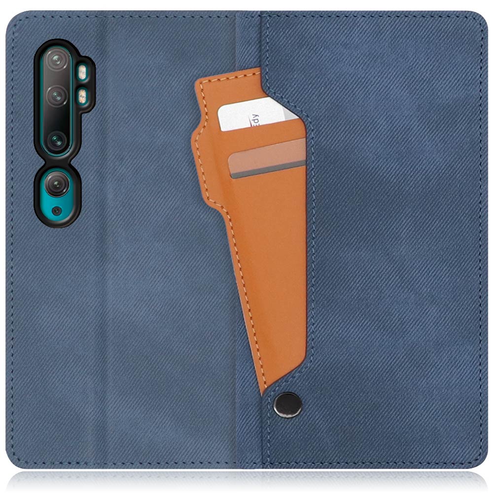 LOOF STORAGE Series Xiaomi Mi Note 10 / Mi Note 10 Pro / M1910F4G / M1910F4S 用 [ホエールブルー] カバー 手帳型 手帳型ケース カード収納 ベルトなし マグネットなし カードホルダー スタンド