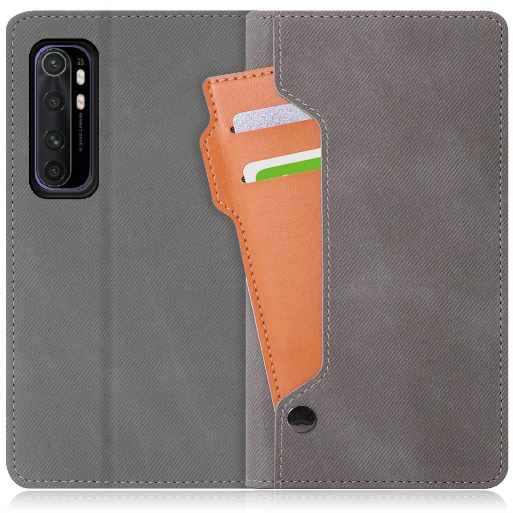 LOOF STORAGE Series Xiaomi Mi Note 10 Lite 用 [エレファントグレー] カバー 手帳型 手帳型ケース カード収納 ベルトなし マグネットなし カードホルダー スタンド