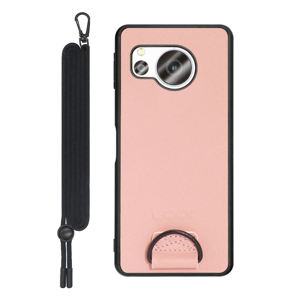LOOF STRAP-SHELL Series AQUOS sense8  用 [ダスティローズ] 背面 ケース カバー スマホケース 軽い 薄い ハードケース ストラップホール シンプル レディース メンズ 首掛けストラップ ネックストラップ 取り外し式 取り外し可能 首かけ 観戦 耐衝撃 落下防止 かわいい