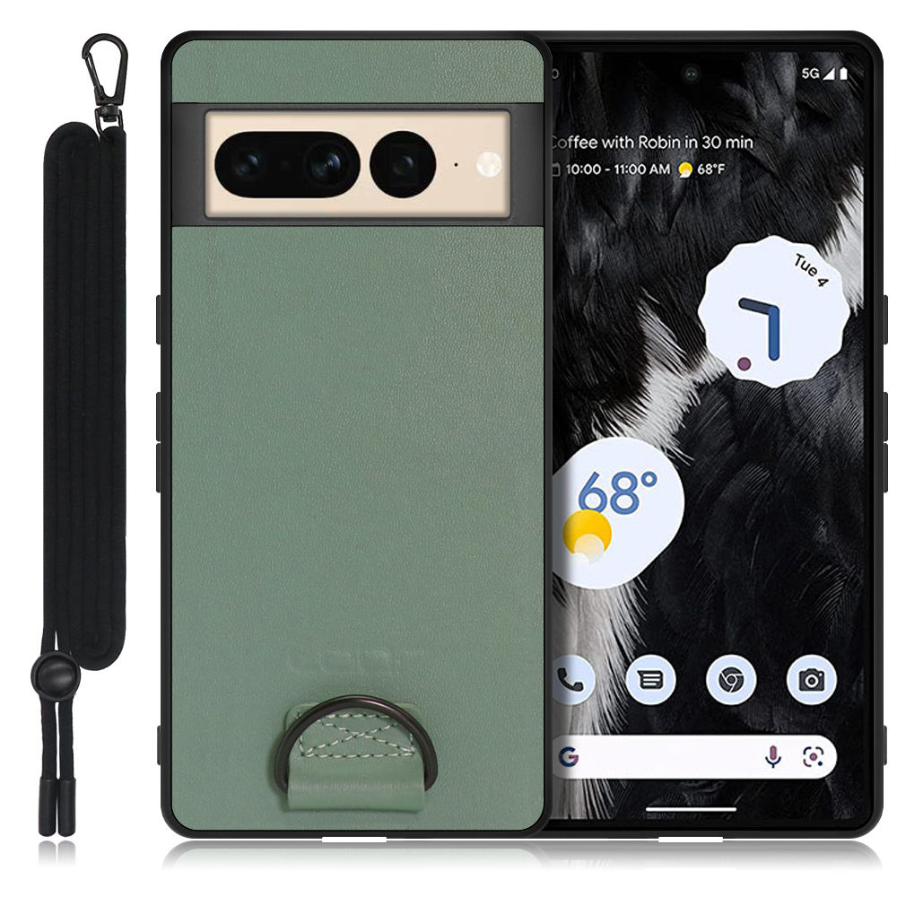 LooCo Official Shop LOOF STRAP-SHELL Series Google Pixel Pro 用  [ホーリーグリーン] 背面 ケース カバー スマホケース 軽い 薄い ハードケース ストラップホール シンプル レディース メンズ 首掛けストラップ  ネックストラップ 取り外し式 取り外し可能 首かけ ...