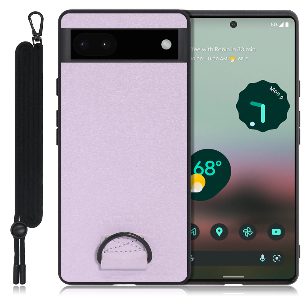 LOOF STRAP-SHELL Series Google Pixel 6a 用 [ラベンダーパープル] カバー スマホケース 軽い 薄い ハードケース ストラップホール シンプル レディース メンズ 首掛けストラップ ネックストラップ 取り外し式 取り外し可能 首かけ 観戦 耐衝撃 落下防止 かわいい