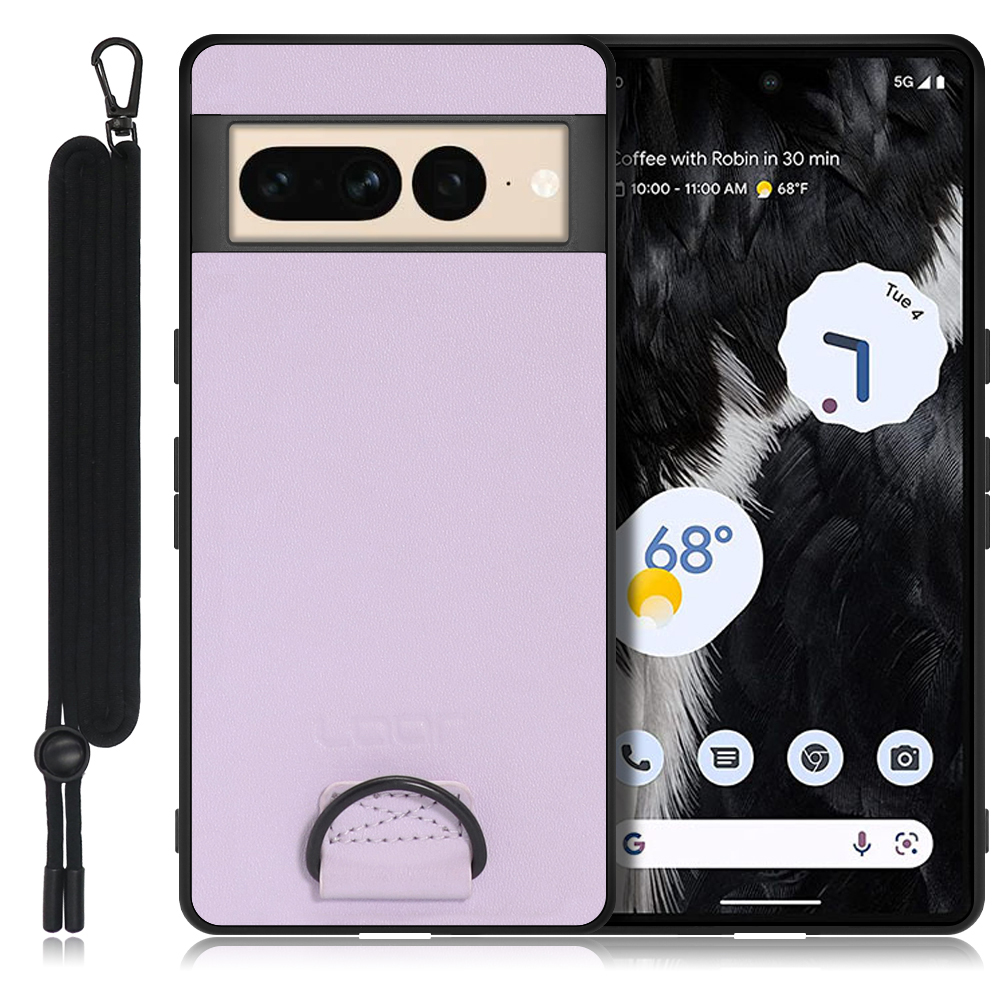 LOOF STRAP-SHELL Series Google Pixel 7 Pro 用 [ラベンダーパープル] 背面 ケース カバー スマホケース 軽い 薄い ハードケース ストラップホール シンプル レディース メンズ 首掛けストラップ ネックストラップ 取り外し式 取り外し可能 首かけ 観戦 耐衝撃 落下防止 かわいい