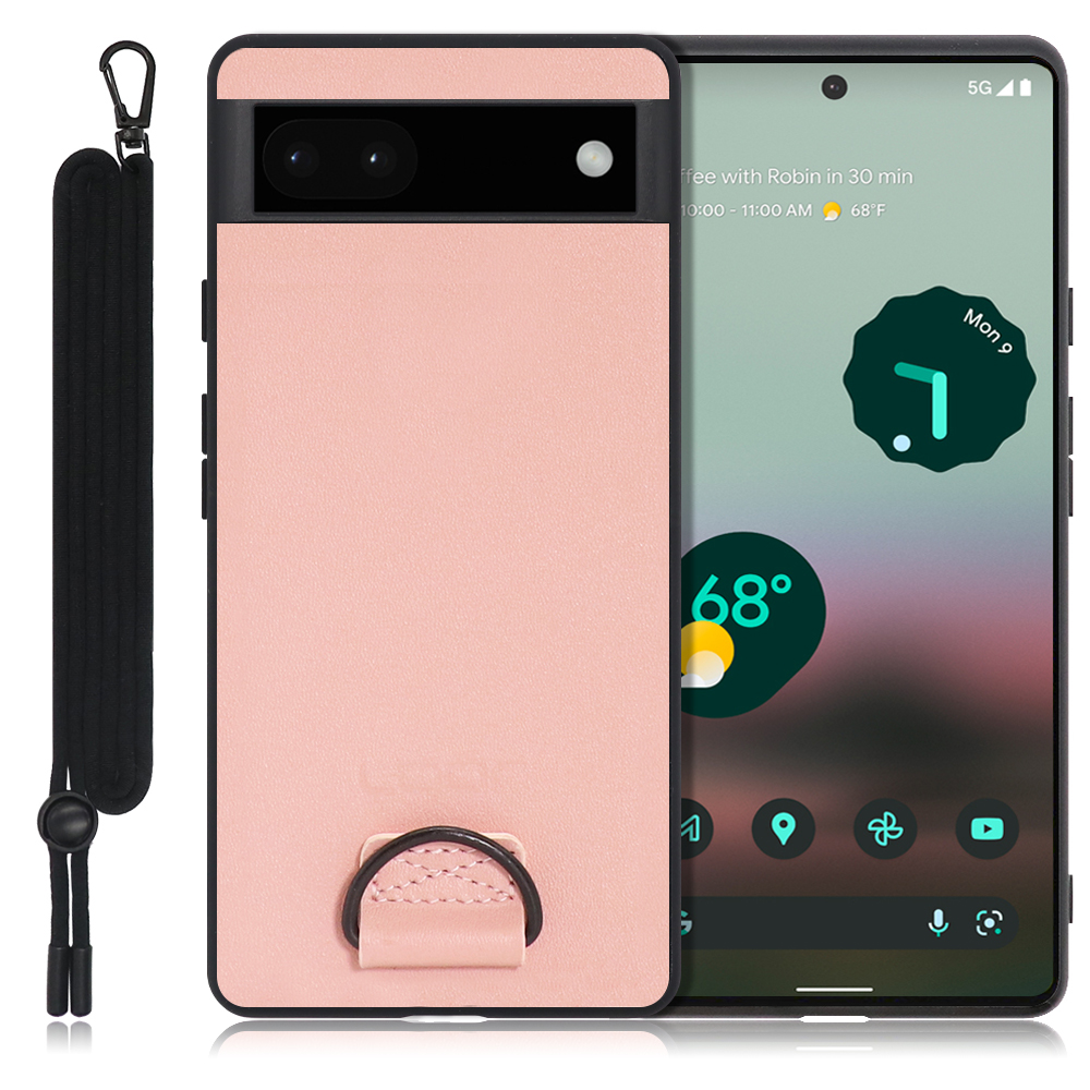 LOOF STRAP-SHELL Series Google Pixel 6a 用 [ダスティローズ] カバー スマホケース 軽い 薄い ハードケース ストラップホール シンプル レディース メンズ 首掛けストラップ ネックストラップ 取り外し式 取り外し可能 首かけ 観戦 耐衝撃 落下防止 かわいい