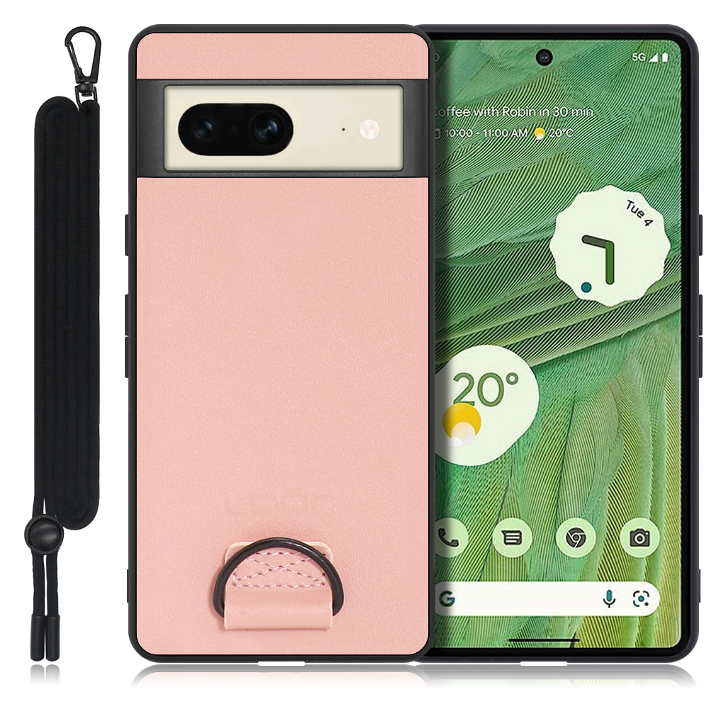 LOOF STRAP-SHELL Series Google Pixel 7 用 [ダスティローズ] 背面 ケース カバー スマホケース 軽い 薄い ハードケース ストラップホール シンプル レディース メンズ 首掛けストラップ ネックストラップ 取り外し式 取り外し可能 首かけ 観戦 耐衝撃 落下防止 かわいい