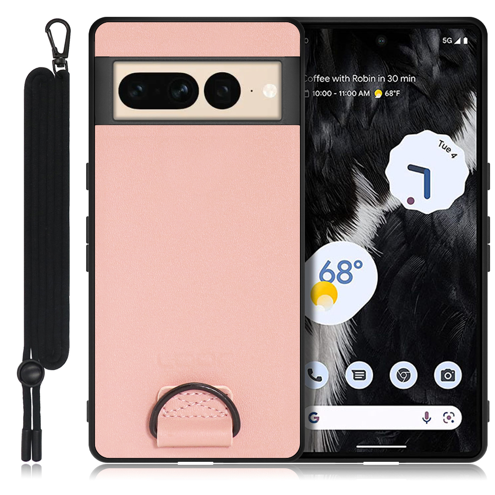 LOOF STRAP-SHELL Series Google Pixel 7 Pro 用 [ダスティローズ] 背面 ケース カバー スマホケース 軽い 薄い ハードケース ストラップホール シンプル レディース メンズ 首掛けストラップ ネックストラップ 取り外し式 取り外し可能 首かけ 観戦 耐衝撃 落下防止 かわいい