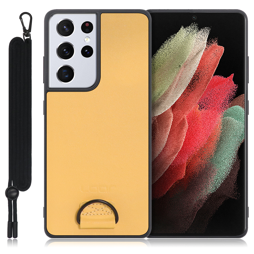 Looco Official Shop Loof Strap Shell Galaxy S21 Ultra 5g Sc 52b用 イエローベージュ カバー スマホケース 軽い 薄い ハードケース ストラップホール シンプル レディース メンズ 首掛けストラップ ネックストラップ 取り外し式 取り外し可能 首かけ 観戦 耐衝撃