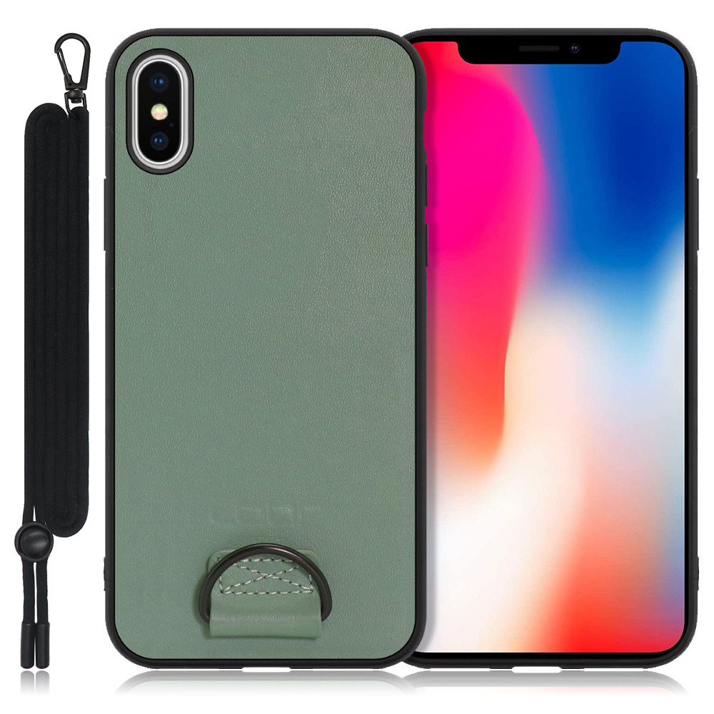 Looco Official Shop Loof Strap Shell Iphone X Xs用 ホーリーグリーン カバー スマホケース 軽い 薄い ハードケース ストラップホール シンプル レディース メンズ 首掛けストラップ ネックストラップ 取り外し式 取り外し可能 首かけ 観戦 耐衝撃 落下防止 かわいい