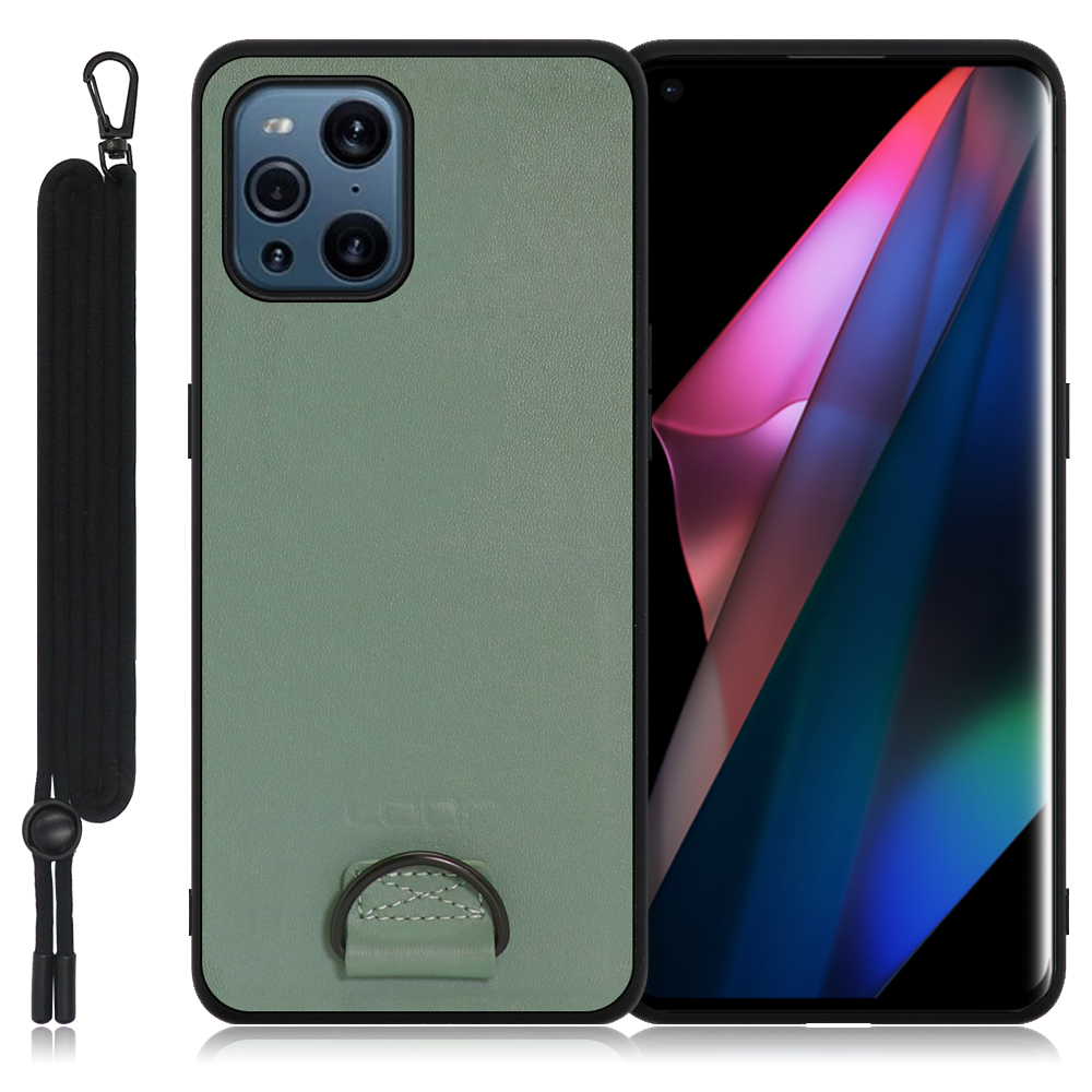 Looco Official Shop Loof Strap Shell Oppo Find X3 Pro用 ホーリーグリーン カバー スマホケース 軽い 薄い ハードケース ストラップホール シンプル レディース メンズ 首掛けストラップ ネックストラップ 取り外し式 取り外し可能 首かけ 観戦 耐衝撃 落下防止