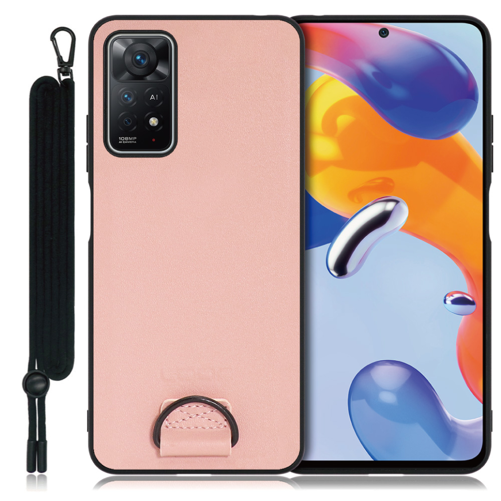 LOOF STRAP-SHELL Series Xiaomi Redmi Note 11 Pro 5G 用 [ダスティローズ] カバー スマホケース 軽い 薄い ハードケース ストラップホール シンプル レディース メンズ 首掛けストラップ ネックストラップ 取り外し式 取り外し可能 首かけ 観戦 耐衝撃 落下防止 かわいい