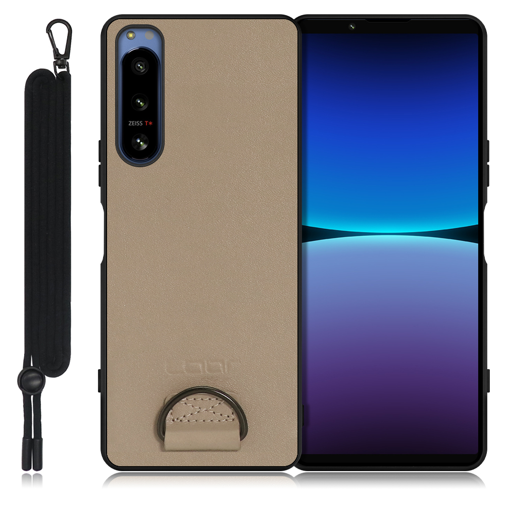 LOOF STRAP-SHELL Series Xperia 5 IV SO-54C / SOG09 用 [ラテブラウン] 背面 ケース カバー スマホケース 軽い 薄い ハードケース ストラップホール シンプル レディース メンズ 首掛けストラップ ネックストラップ 取り外し式 取り外し可能 首かけ 観戦 耐衝撃 落下防止 かわいい