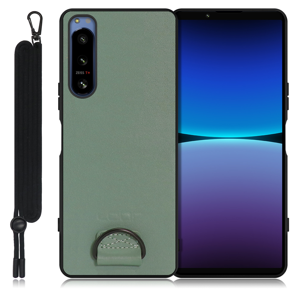 LOOF STRAP-SHELL Series Xperia 5 IV SO-54C / SOG09 用 [ホーリーグリーン] 背面 ケース カバー スマホケース 軽い 薄い ハードケース ストラップホール シンプル レディース メンズ 首掛けストラップ ネックストラップ 取り外し式 取り外し可能 首かけ 観戦 耐衝撃 落下防止 かわいい