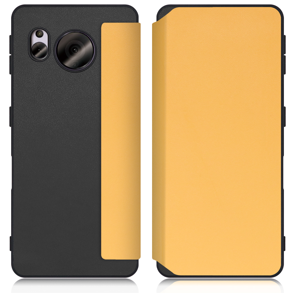 LOOF SLIM-FIT Series AQUOS sense7 Plus 用 [メープルオレンジ] 手帳型ケース 携帯ケース 背面 ケース カバー ハードケース 背面カバー ストラップホール ブランド 人気 マグネット無し 薄い 軽い カード収納 撥水加工 コンパクト シンプル レディース メンズ