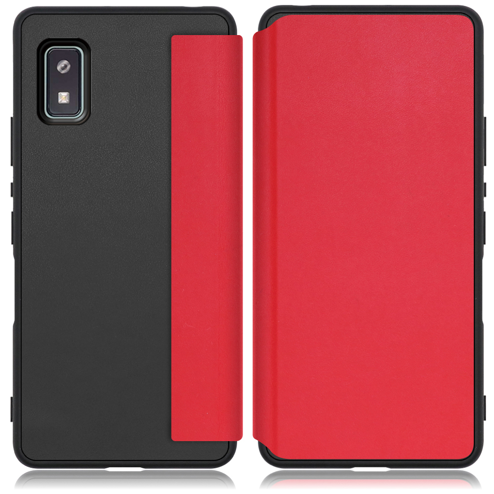 LOOF SLIM-FIT Series AQUOS wish2 / wish 用 [スカーレット] 手帳型ケース 携帯ケース 背面 ケース カバー ハードケース 背面カバー ストラップホール ブランド 人気 マグネット無し 薄い 軽い カード収納 撥水加工 コンパクト シンプル レディース メンズ