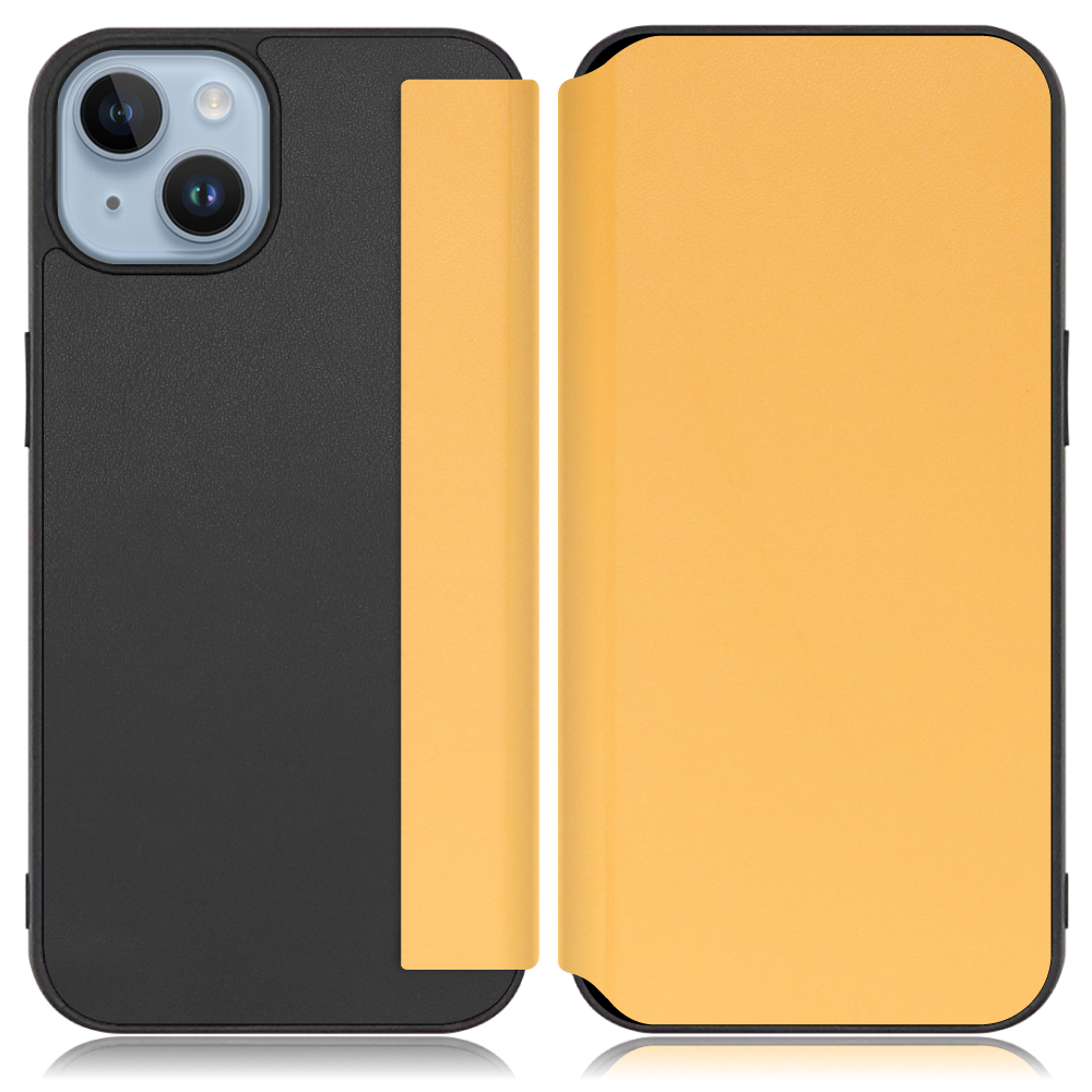 LOOF SLIM-FIT Series iPhone 14 用 [メープルオレンジ] 手帳型ケース 携帯ケース 背面 ケース カバー ハードケース 背面カバー ストラップホール ブランド 人気 マグネット無し 薄い 軽い カード収納 撥水加工 コンパクト シンプル レディース メンズ