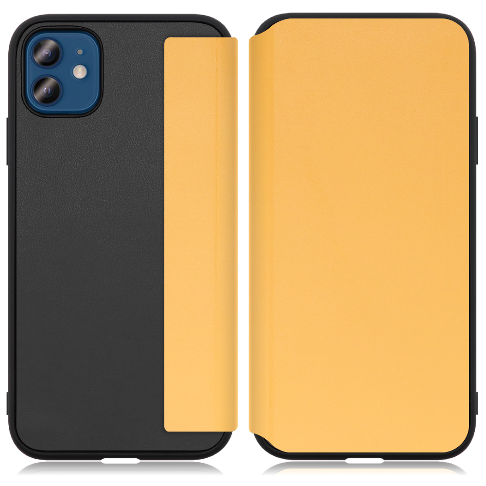 LOOF SLIM-FIT Series iPhone 12 / 12 Pro 用 [メープルオレンジ] 手帳型ケース 携帯ケース 背面 ケース カバー ハードケース 背面カバー ストラップホール ブランド 人気 マグネット無し 薄い 軽い カード収納 撥水加工 コンパクト シンプル レディース メンズ