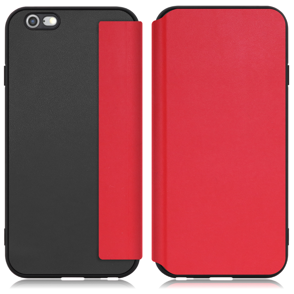 LOOF SLIM-FIT Series iPhone 6 / 6s 用 [スカーレット] 手帳型ケース 携帯ケース 背面 ケース カバー ハードケース 背面カバー ストラップホール ブランド 人気 マグネット無し 薄い 軽い カード収納 撥水加工 コンパクト シンプル レディース メンズ