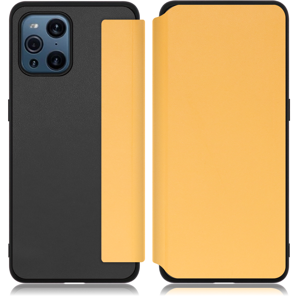 Looco Official Shop Loof Slim Fit Oppo Find X3 Pro用 メープルオレンジ 手帳型ケース 携帯ケース 背面 ケース カバー ハードケース 背面カバー ストラップホール ブランド 人気 マグネット無し 薄い 軽い カード収納 撥水加工 コンパクト シンプル レディース メンズ