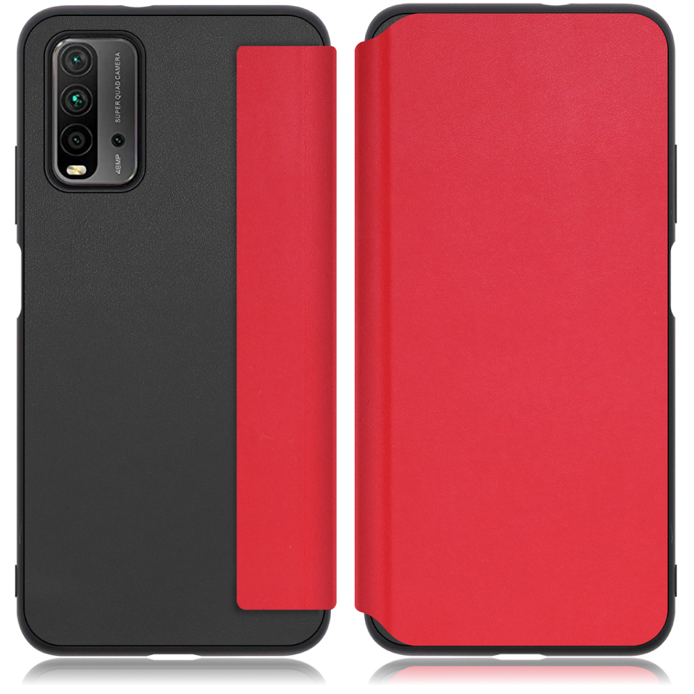 LOOF SLIM-FIT Series Xiaomi Redmi 9T 用 [スカーレット] 手帳型ケース 携帯ケース 背面 ケース カバー ハードケース 背面カバー ストラップホール ブランド 人気 マグネット無し 薄い 軽い カード収納 撥水加工 コンパクト シンプル レディース メンズ