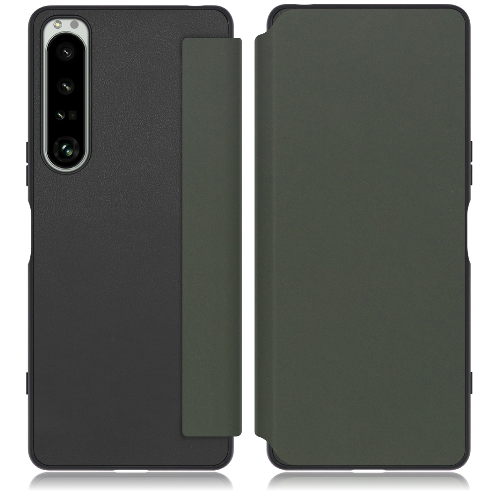 LOOF SKIN-FIT Series Xperia 1 IV / SO-51C / SOG06 用 [エバーグリーン] 手帳型ケース 携帯ケース 背面 ケース カバー ハードケース 背面カバー ストラップホール ブランド 人気 マグネット無し 薄い 軽い カード収納 撥水加工 コンパクト シンプル レディース メンズ