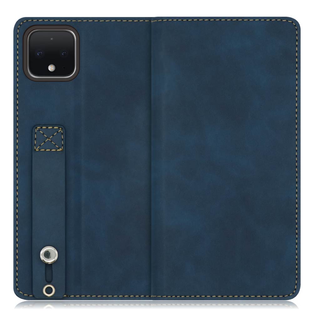 LOOF HOLD-LITE Series Google Pixel 4 用 [クラシックブルー]ケース カバー スマホケース 手帳型ケース 片手操作補助ベルト 薄型 大容量カード収納