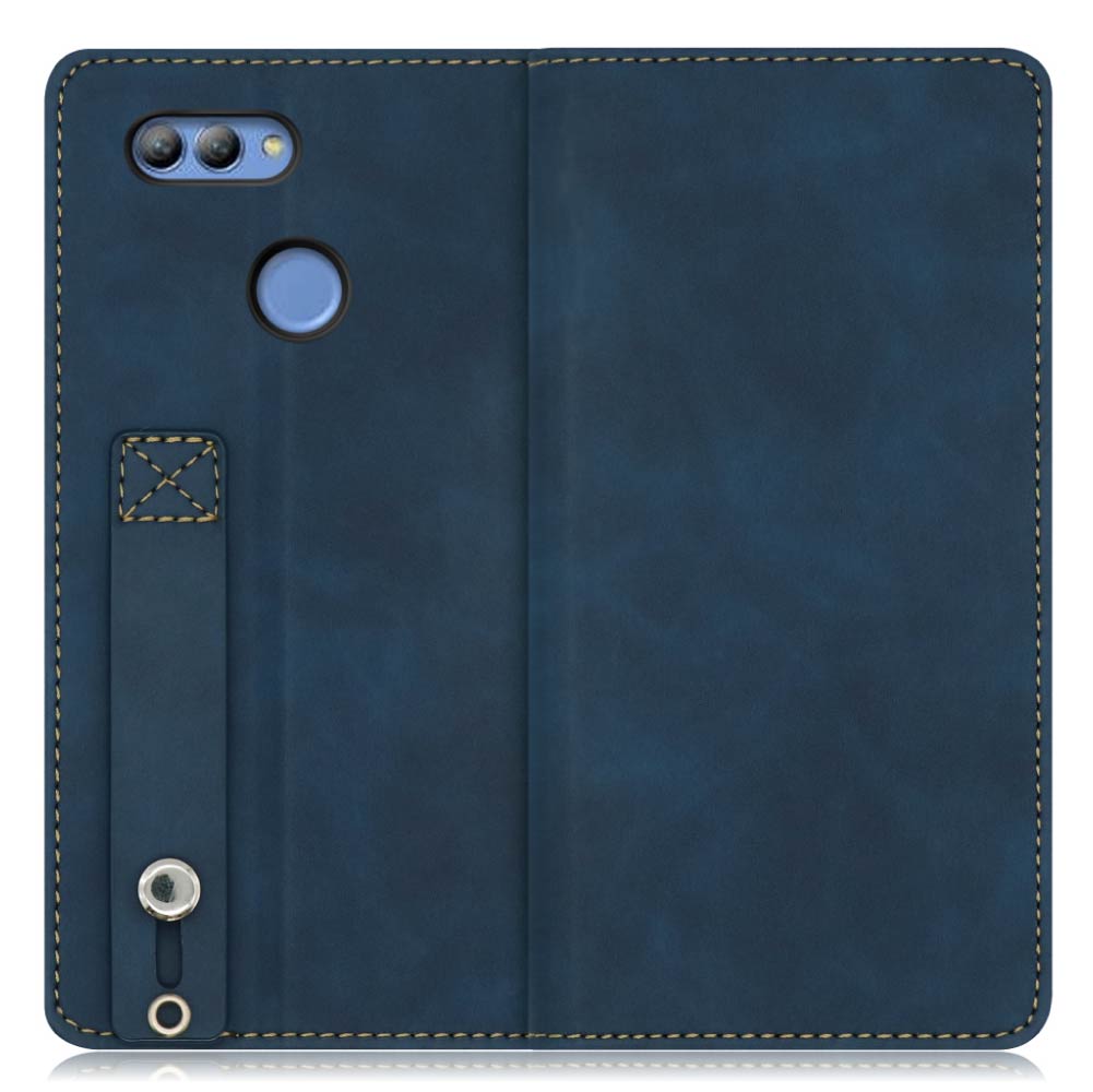 LOOF HOLD-LITE Series HUAWEI nova 2 / HMV31 用 [クラシックブルー]ケース カバー スマホケース 手帳型ケース 片手操作補助ベルト 薄型 大容量カード収納