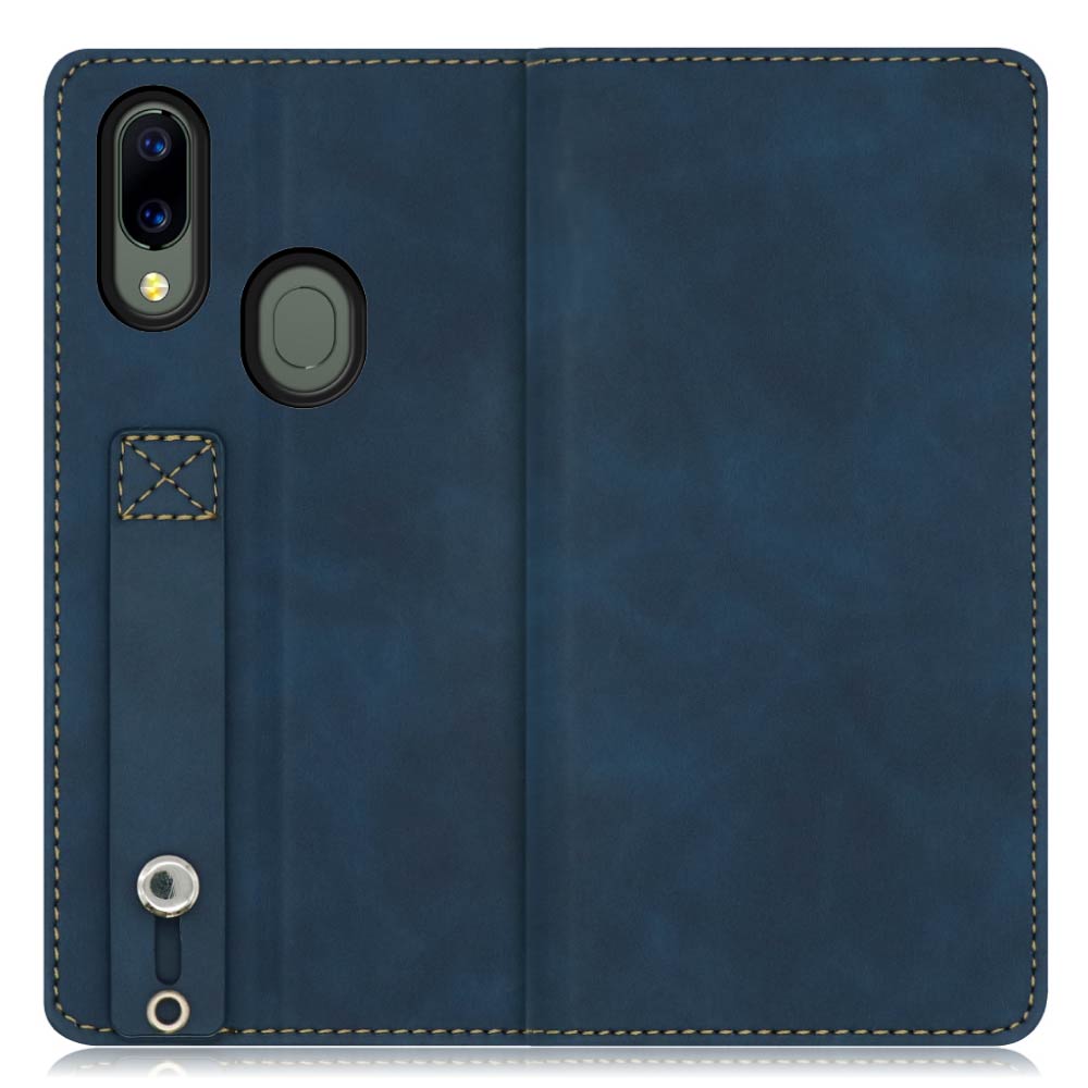 LOOF HOLD-LITE Series UMIDIGI A3X 用 [クラシックブルー]ケース カバー スマホケース 手帳型ケース 片手操作補助ベルト 薄型 大容量カード収納