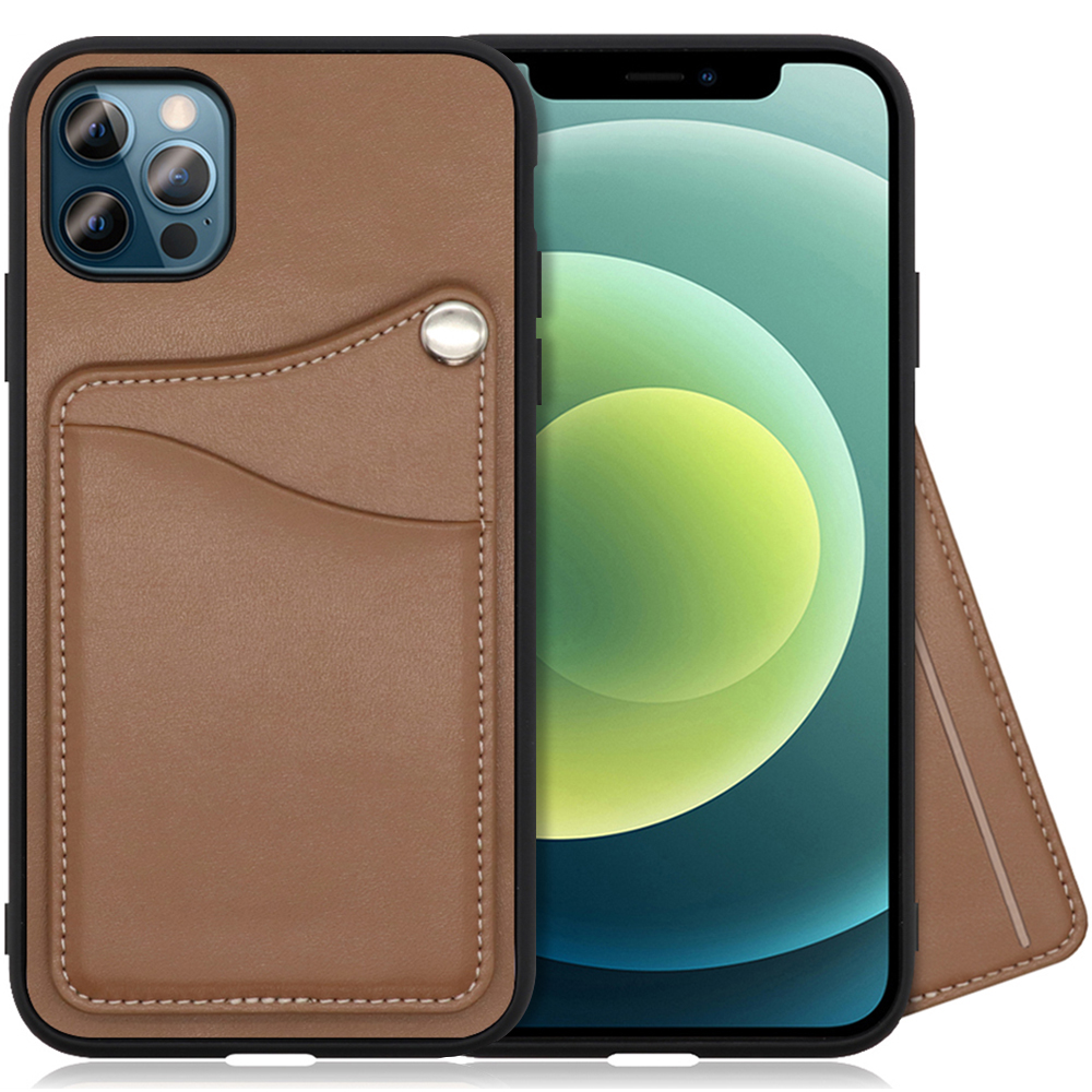 LOOF MODULE-CARD Series iPhone 12 / 12 Pro 用 [ダークカカオ] スマホケース ハードケース カード収納 ポケット キャッシュレス FeliCa対応 スマート決済 かざすだけ