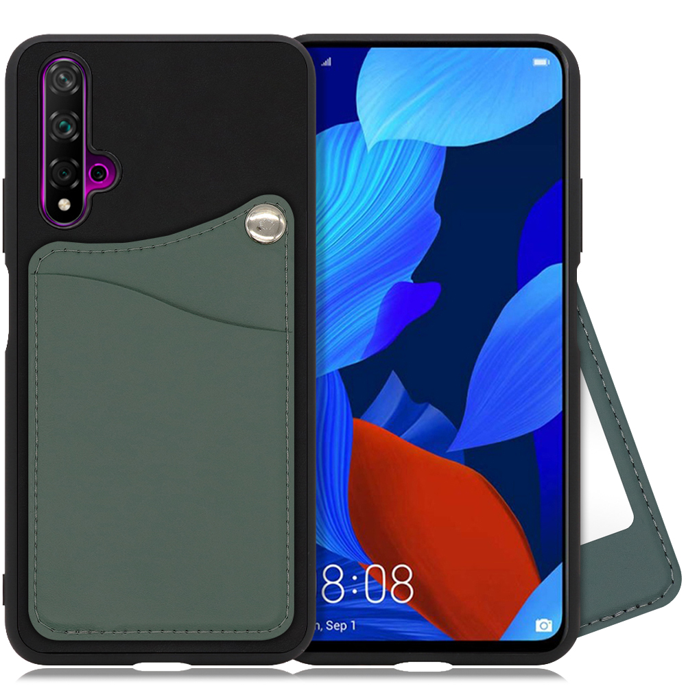 LOOF MODULE-MIRROR BICOLOR Series HUAWEI nova 5T / YAL-L21 用 [スレートグリーン] スマホケース ハードケース ミラー 鏡 キャッシュレス FeliCa対応 スマート決済 かざすだけ