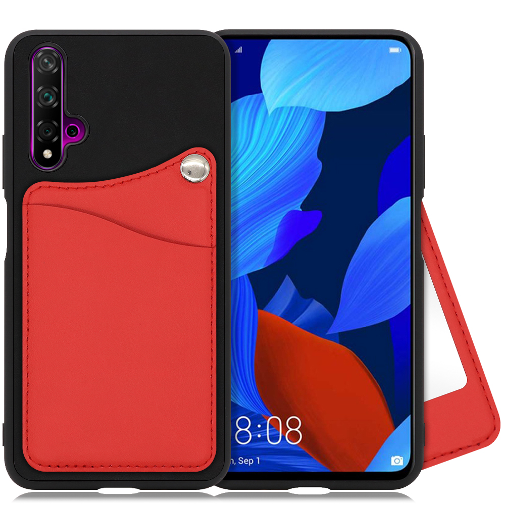 LOOF MODULE-MIRROR BICOLOR Series HUAWEI nova 5T / YAL-L21 用 [スカーレット] スマホケース ハードケース ミラー 鏡 キャッシュレス FeliCa対応 スマート決済 かざすだけ