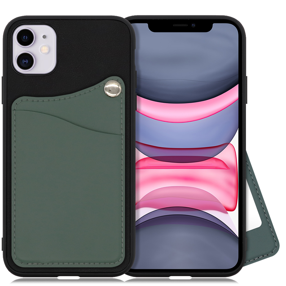 LOOF MODULE-MIRROR BICOLOR Series iPhone 11 用 [スレートグリーン] スマホケース ハードケース ミラー 鏡 キャッシュレス FeliCa対応 スマート決済 かざすだけ