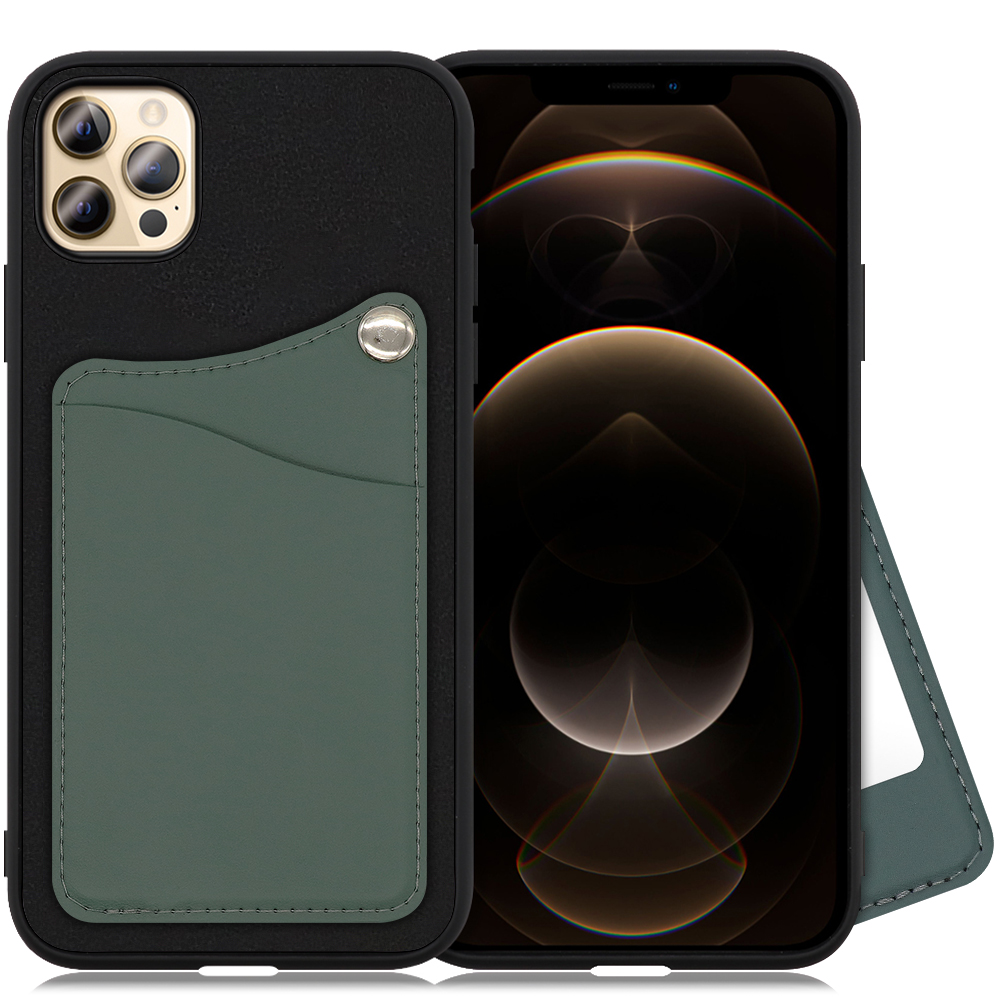LOOF MODULE-MIRROR BICOLOR Series iPhone 12 Pro Max 用 [スレートグリーン] スマホケース ハードケース ミラー 鏡 キャッシュレス FeliCa対応 スマート決済 かざすだけ