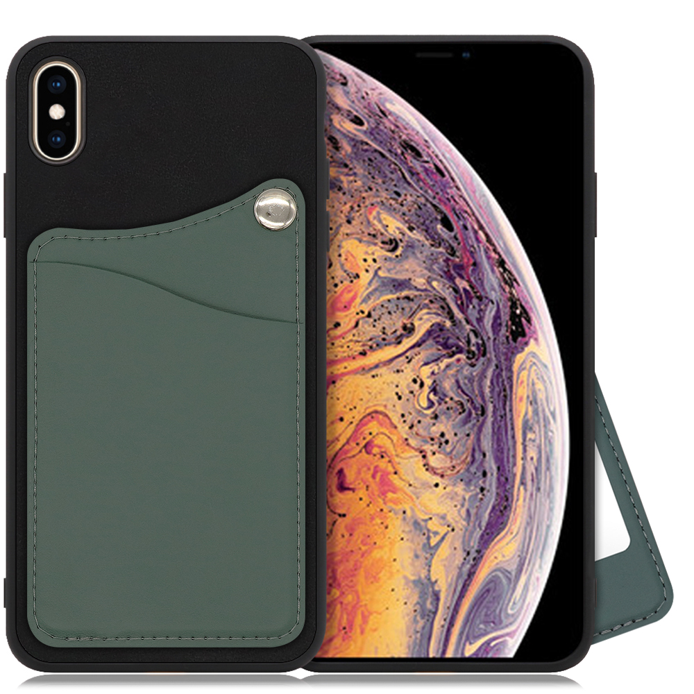 LOOF MODULE-MIRROR BICOLOR Series iPhone XS Max 用 [スレートグリーン] スマホケース ハードケース ミラー 鏡 キャッシュレス FeliCa対応 スマート決済 かざすだけ