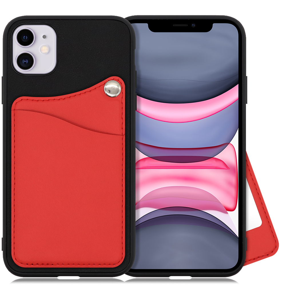 LOOF MODULE-MIRROR BICOLOR Series iPhone 11 用 [スカーレット] スマホケース ハードケース ミラー 鏡 キャッシュレス FeliCa対応 スマート決済 かざすだけ