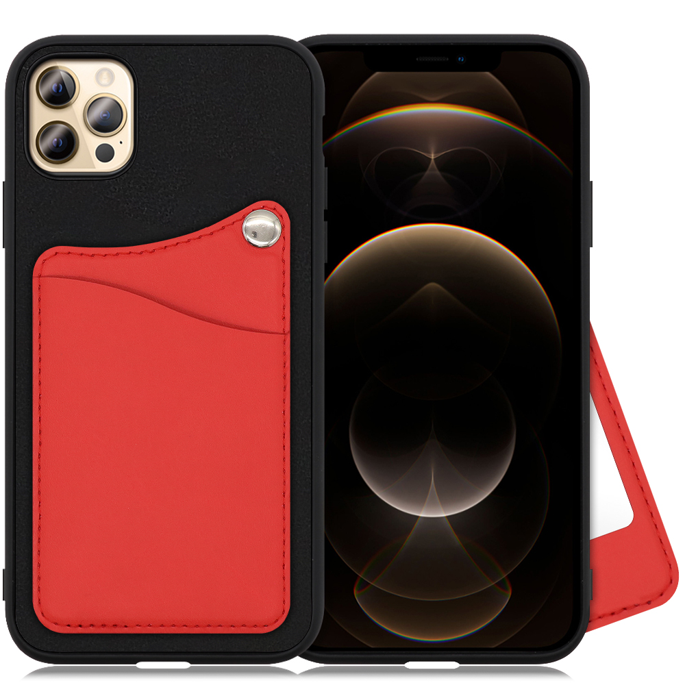 LOOF MODULE-MIRROR BICOLOR Series iPhone 12 Pro Max 用 [スカーレット] スマホケース ハードケース ミラー 鏡 キャッシュレス FeliCa対応 スマート決済 かざすだけ