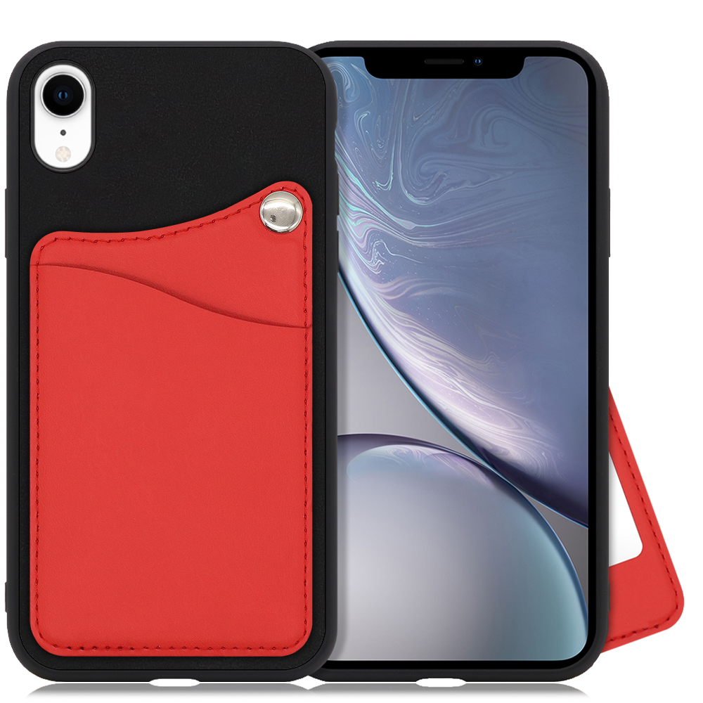 LOOF MODULE-MIRROR BICOLOR Series iPhone XR 用 [スカーレット] スマホケース ハードケース ミラー 鏡 キャッシュレス FeliCa対応 スマート決済 かざすだけ